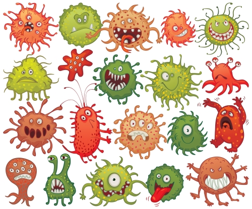 קריקטורה של חיידקים מצחיקים